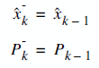 Kalman Filter - Time Update Equations for Example