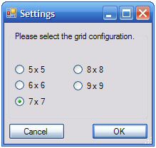 Settings form