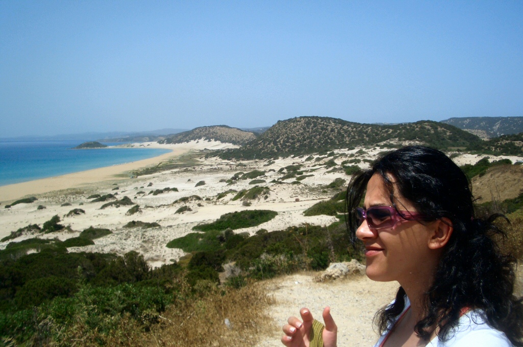 Zeynep viewing the magnificent scenery of Golden Beach in Rizokarpaso.